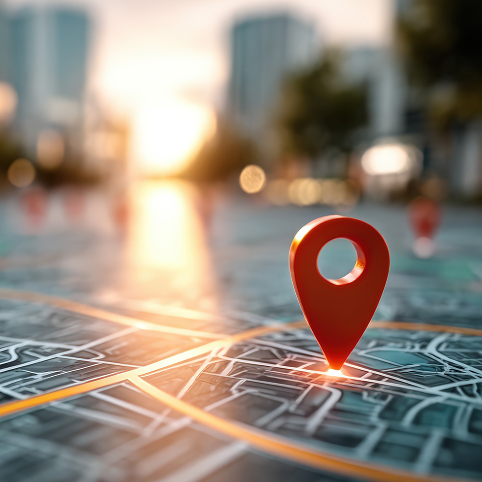 Live location tracking pin on a map in TornadoCommander's PoC dispatch console